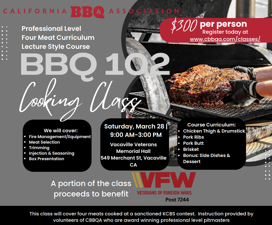 Ticket: BBQ 102: PROFESSIONAL LEVEL/4-MEAT COMPETITION COURSE
